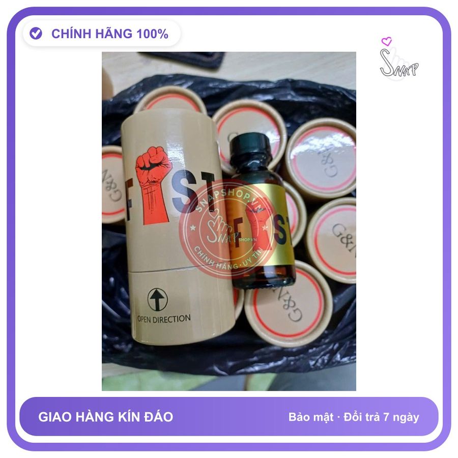 Chai hít tăng khoái cảm Popper FIST 30ml popper 30ml siêu mạnh, Ko nồng, mùi dịu, phê lâu, ko nhức đầu