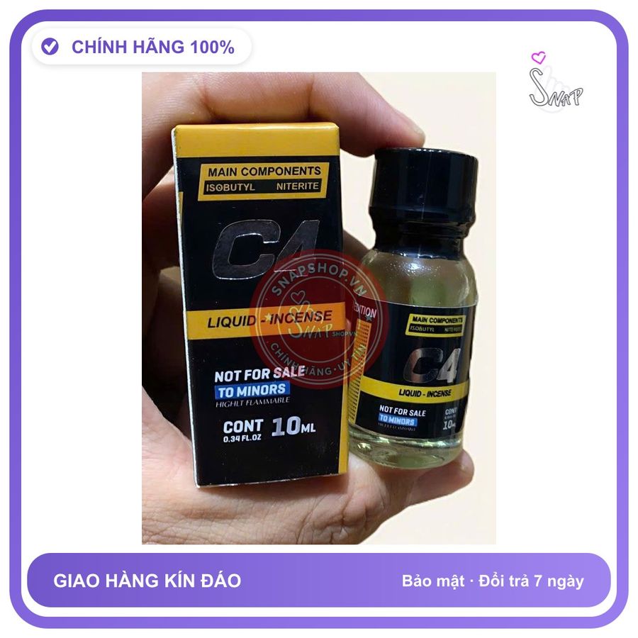 Chai hít tăng khoái cảm Popper C4 10ml popper C4 10ml Usa cho ng lờn nặng, Mùi dịu, Phê Lâu