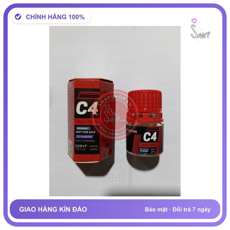 Chai hít tăng khoái cảm Popper C4 popper c4 cực mạnh, cho ng lờn nặng, che tên sản phẩm bảo mật kín đáo