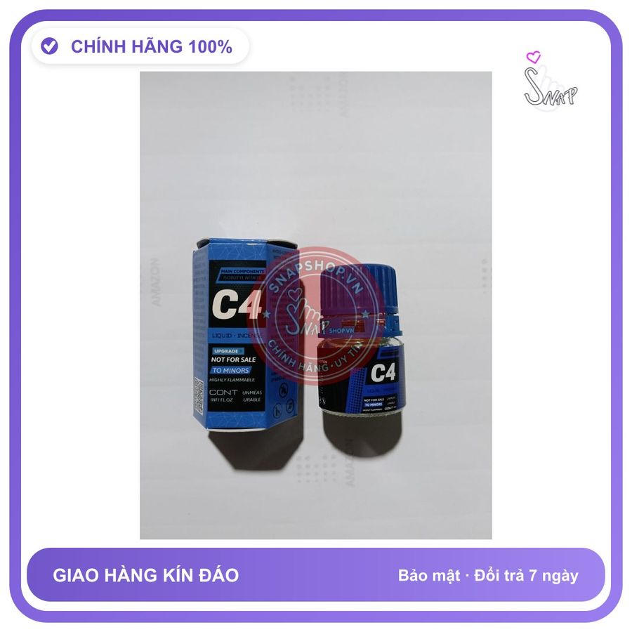 Chai hít tăng khoái cảm Popper C4 20ml popper c4 20ml cho bot, giúp giản nở, tăng hương phấn, mùi dịu nhẹ, che tên sản phẩm bảo mật kín đáo