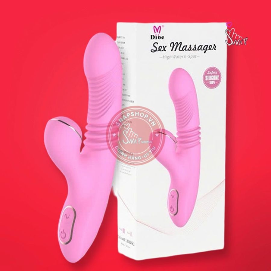 Dương vật giả Dibe Sexy Massager rung nhấp chuyển động đẩy tới và lui ngoáy, bú hút điểm G