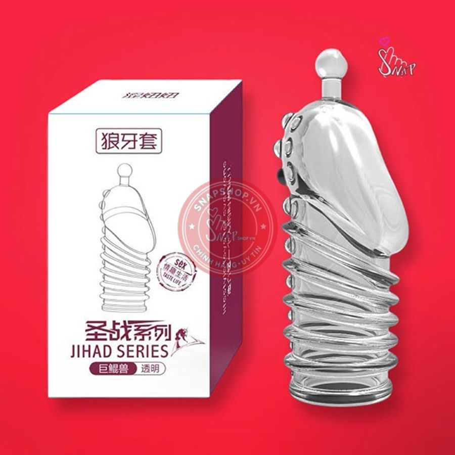 Bao cao su đôn dên khúc đầu Jihad bi gân nổi (trắng trong)