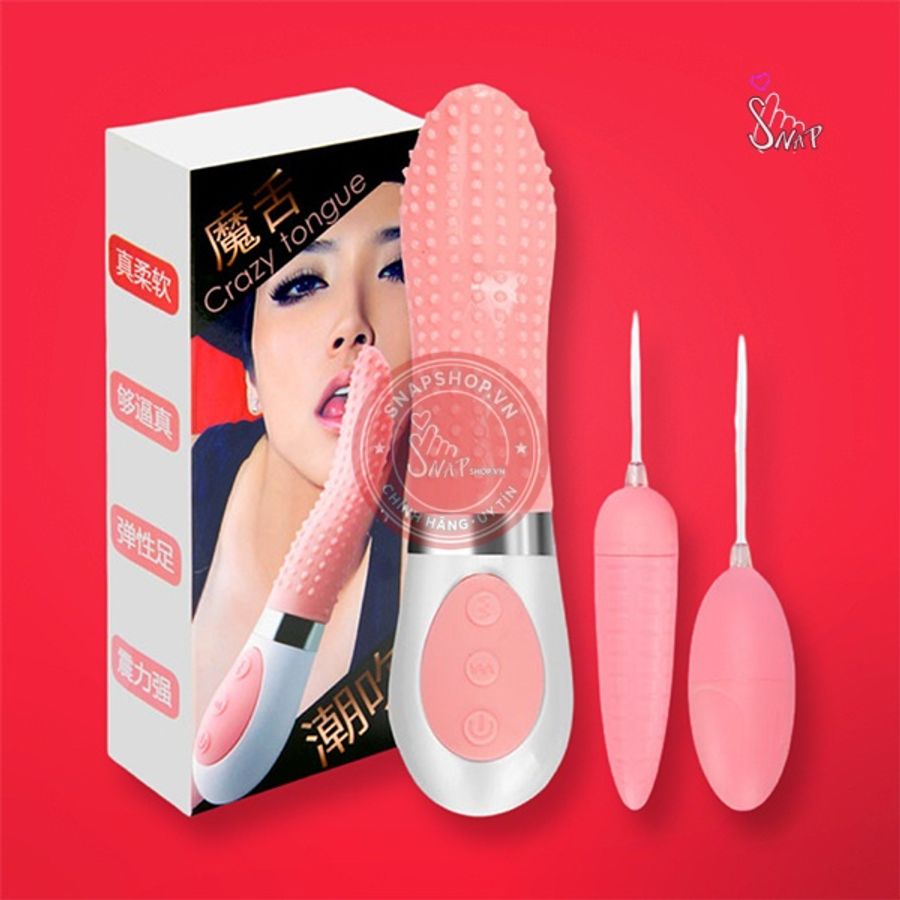 Lưỡi liếm âm đạo kết hợp trứng rung 2 đầu Crazy Tongue
