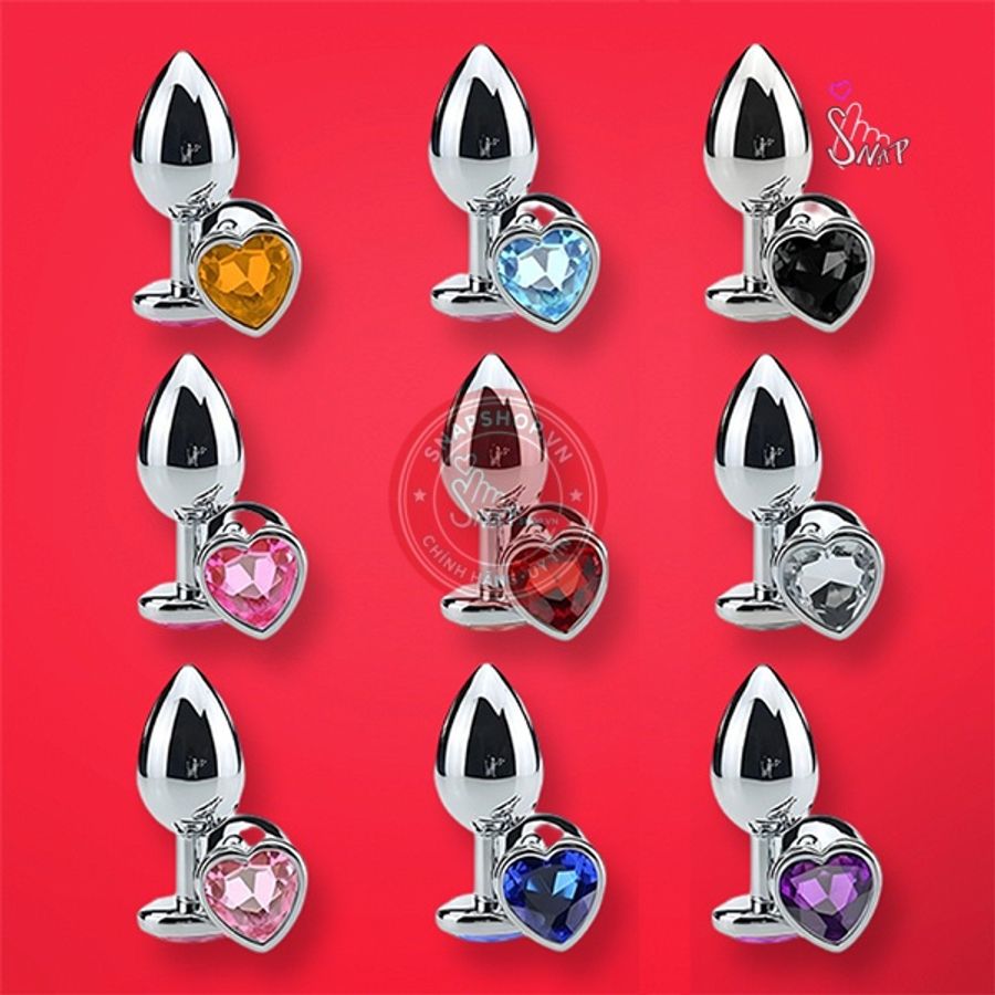 Phích cắm hậu môn Inox đế trái tim (Size S: 7×2,8cm)