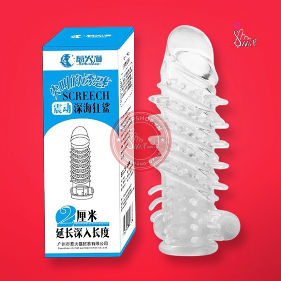 Bao cao su đôn dên gai xoắn Screech rung gốc