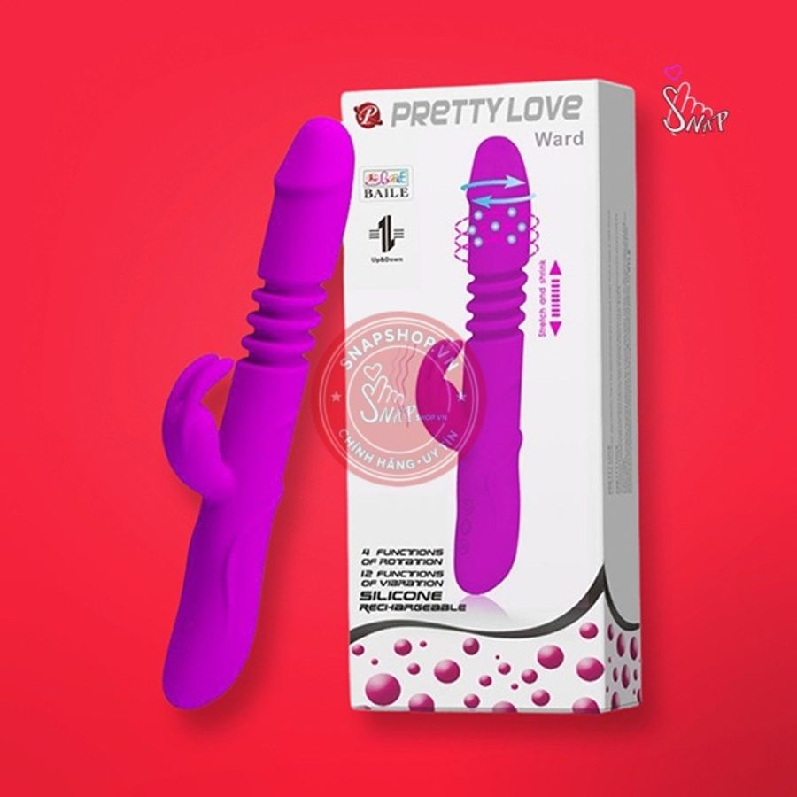 Dương vật giả Pretty Love Ward rung nhấp chuyển động đẩy tới và lui xoay bi