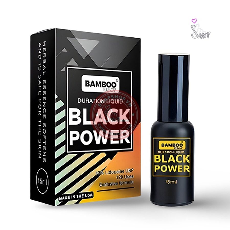 Chai xịt chống xuất tinh sớm Bamboo Black Power 15ml Mỹ chính hãng