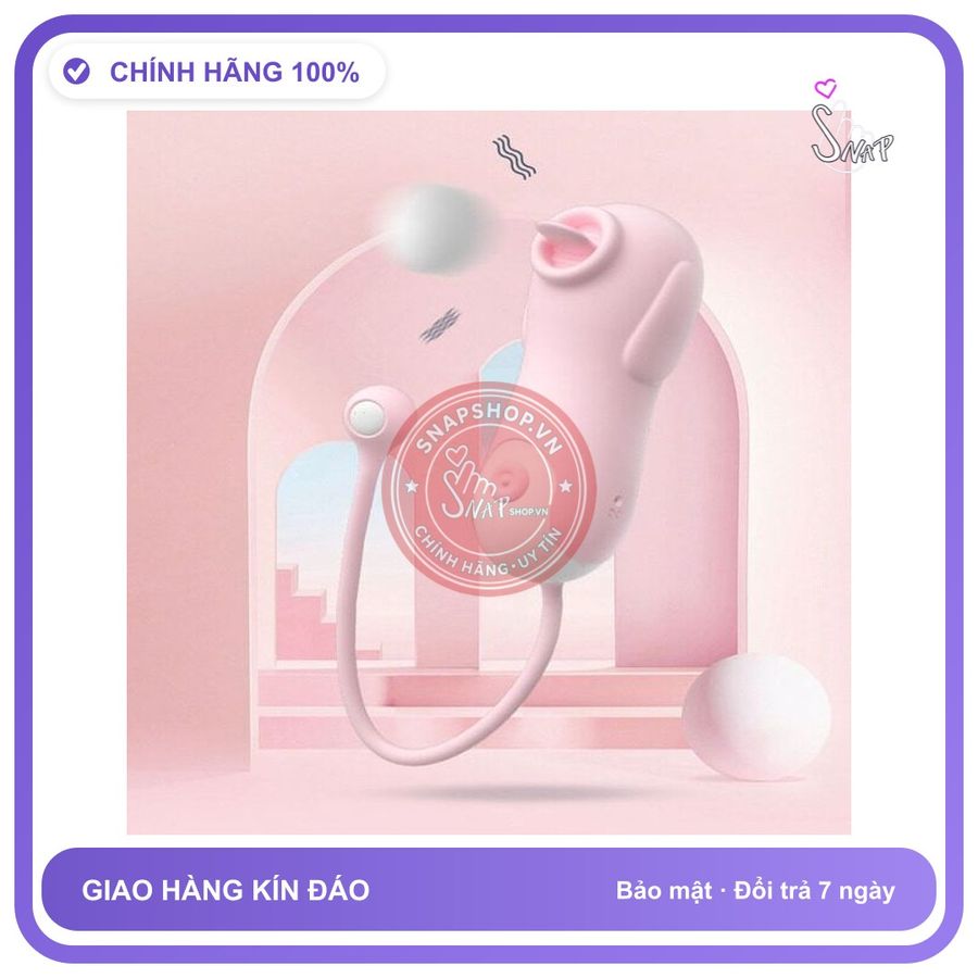 Trứng Lưỡi Liếm Lilo Gấu chính hãng - 10 chế độ rung, sạc usb, silicone mềm mại - giao hàng che tên kín đáo