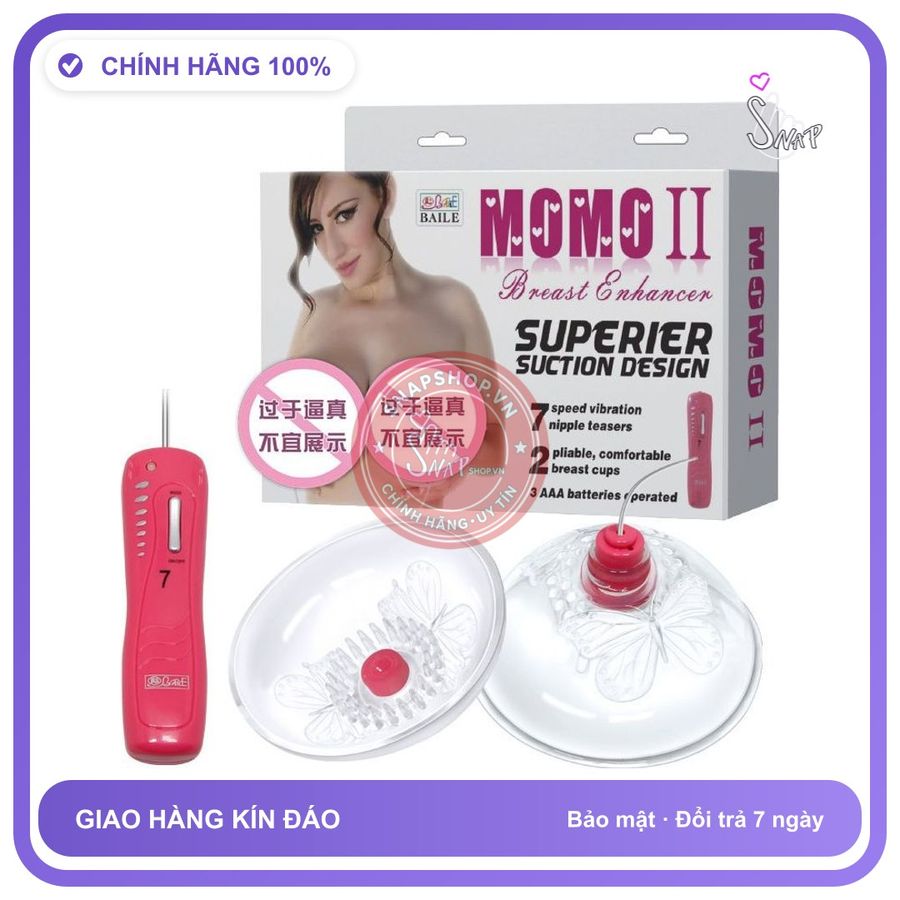 Máy Rung Massage Ngực Momo (Baile) chính hãng - silicone mềm mại, chất liệu an toàn cho da, dễ vệ sinh - giao hàng che tên kín đáo