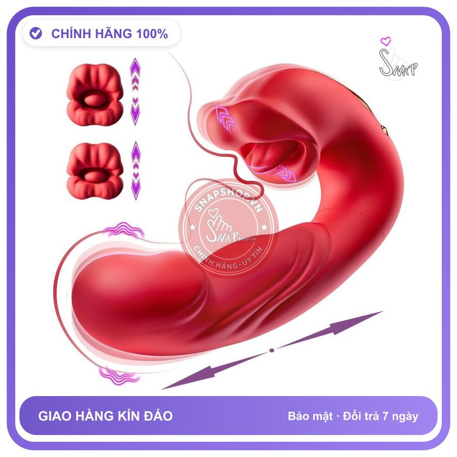 Trứng rung nhấp chuyển động đẩy tới và lui Lưỡi Liếm Evelyn Nhiều Chế Độ chính hãng - rung nhấp chuyển động đẩy tới và lui tự động, chất liệu an toàn cho da, dễ vệ sinh - giao hàng che tên k