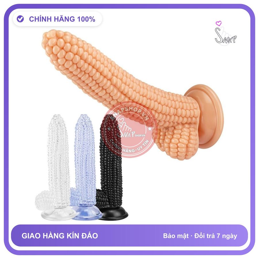 Dương Vật Đóng Trái Bắp không Rung chính hãng - silicone mềm, chất liệu an toàn cho da, dễ vệ sinh - giao hàng che tên kín đáo