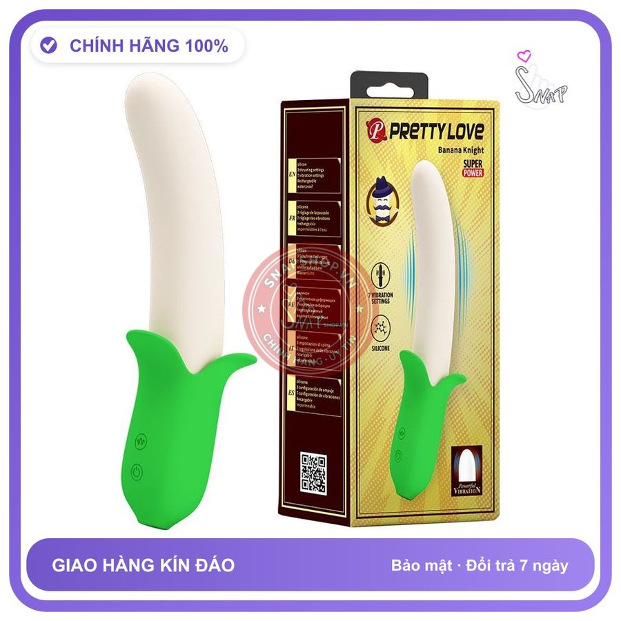 Trái Chuối Prettylove Rung Nhiều Chế Độ chính hãng - chất liệu an toàn cho da, dễ vệ sinh, êm ái khi dùng - giao hàng che tên kín đáo
