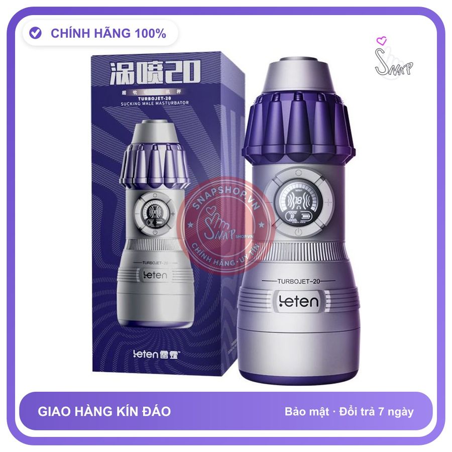 Âm Đạo Leten Turbojet-20 Sucking Rung hút và mút cực mạnh Co Bóp chính hãng - 10 chế độ rung, sạc USB, rung êm không tiếng động - giao hàng che tên kín đáo