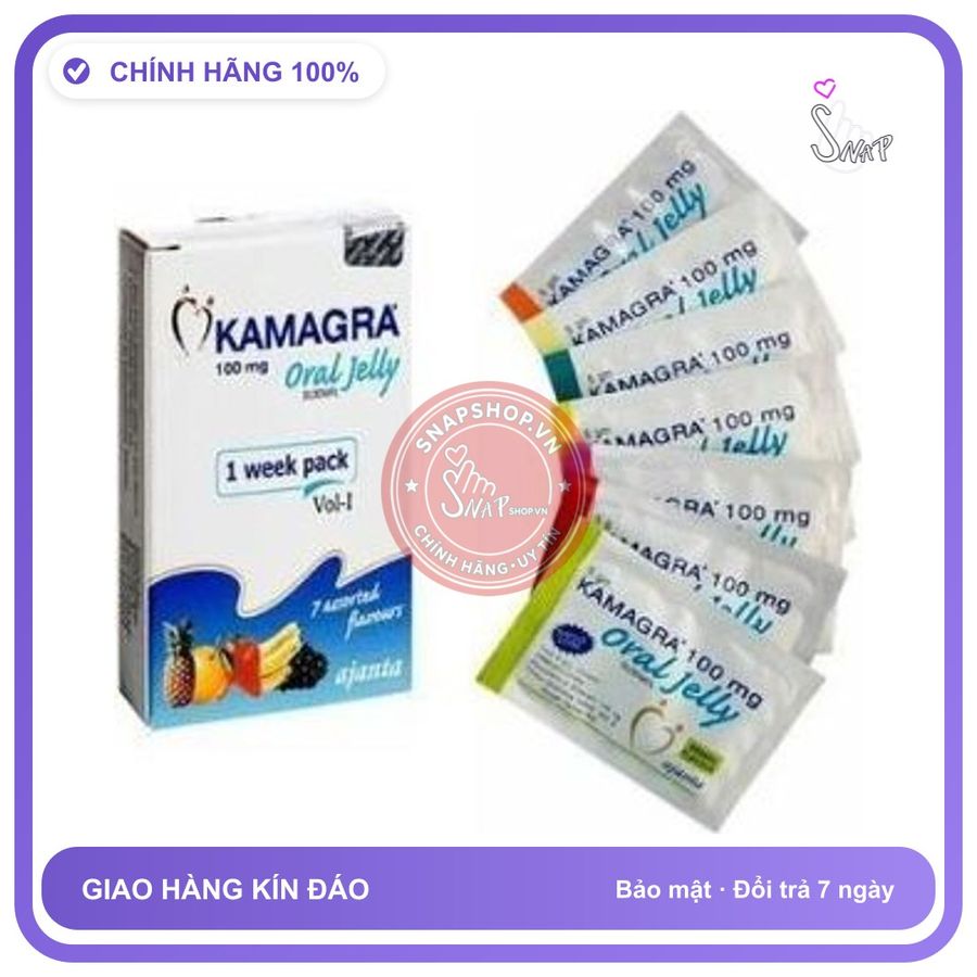 Thạch Cương Dương Kamaga Oral Jelly 100mg Hộp 7 Gói 5g chính hãng - chất liệu an toàn cho da, dễ vệ sinh, êm ái khi dùng - giao hàng che tên kín đáo