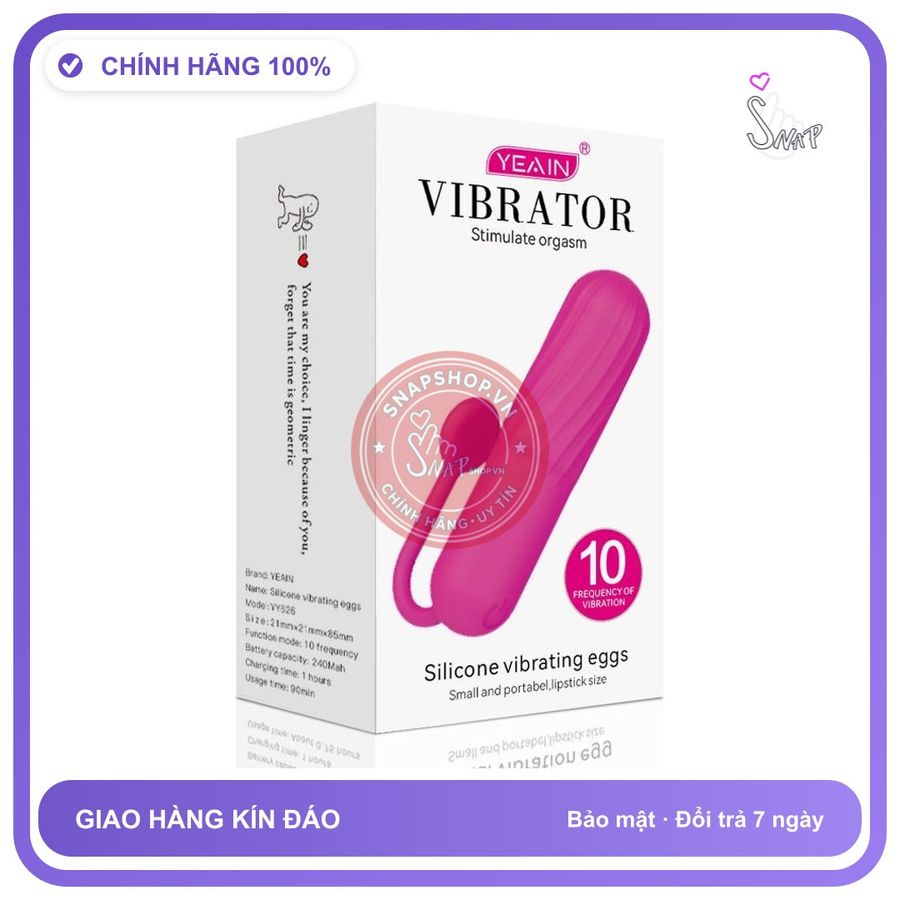 Đạn Rung Yeain 10 Chế Độ chính hãng - 10 chế độ rung, sạc USB, chống nước - giao hàng che tên kín đáo