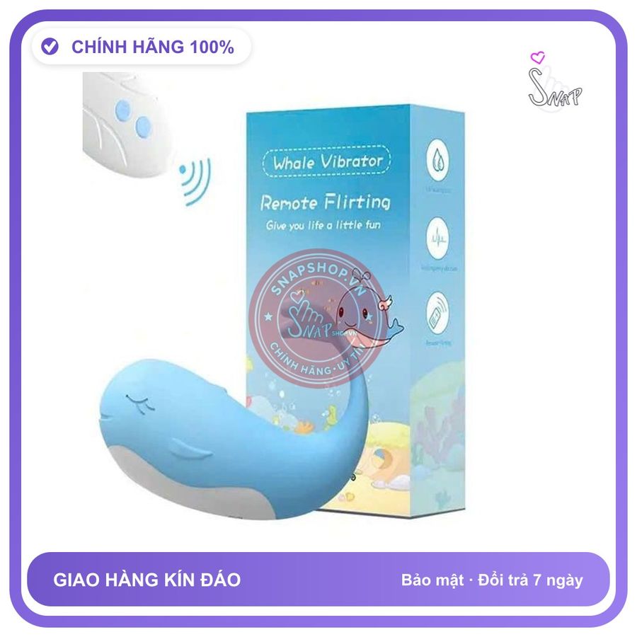 Trứng Rung Cá Voi Nhiệt Điều Khiển Từ Xa chính hãng - có sưởi ấm, rung êm không tiếng động, chống nước - giao hàng che tên kín đáo