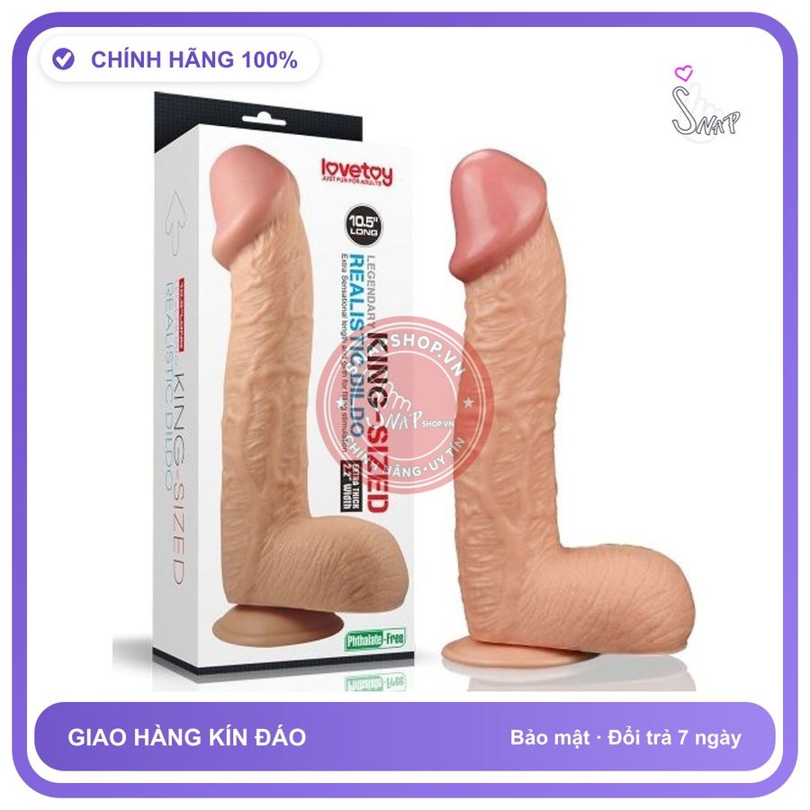 Dương Vật Đóng Lovetoy King-Sized không Rung 10,5 In chính hãng - đế hít tường, chất liệu an toàn cho da, dễ vệ sinh - giao hàng che tên kín đáo