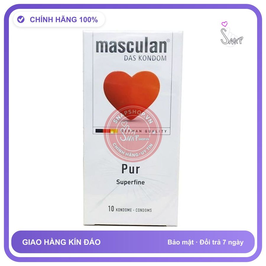 Bao Cao Su Masculan Trắng Hộp 10 Cái chính hãng - siêu mỏng, hộp 03 cái, ôm sát cảm giác thật - giao hàng che tên kín đáo