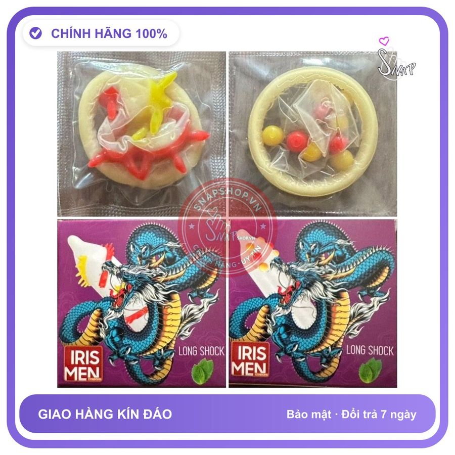 Bao Cao Su Iris Men Gai Bi Hộp 2 Cái chính hãng - có gai nổi, ôm sát cảm giác thật, chất liệu latex an toàn - giao hàng che tên kín đáo