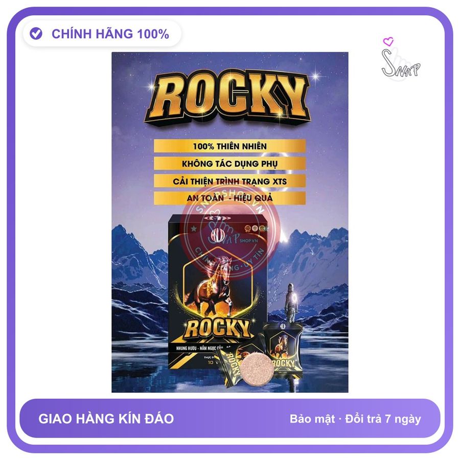 Kẹo Ngậm Đổi Gió Rocky Hộp 10 Viên chính hãng - chất liệu an toàn cho da, dễ vệ sinh, êm ái khi dùng - giao hàng che tên kín đáo
