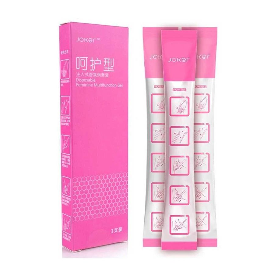 Gel bôi trơn ống bơm Joker màu hồng - Hương hoa hồng, bảo vệ, dưỡng ẫm - Hộp 3 ống chính hãng