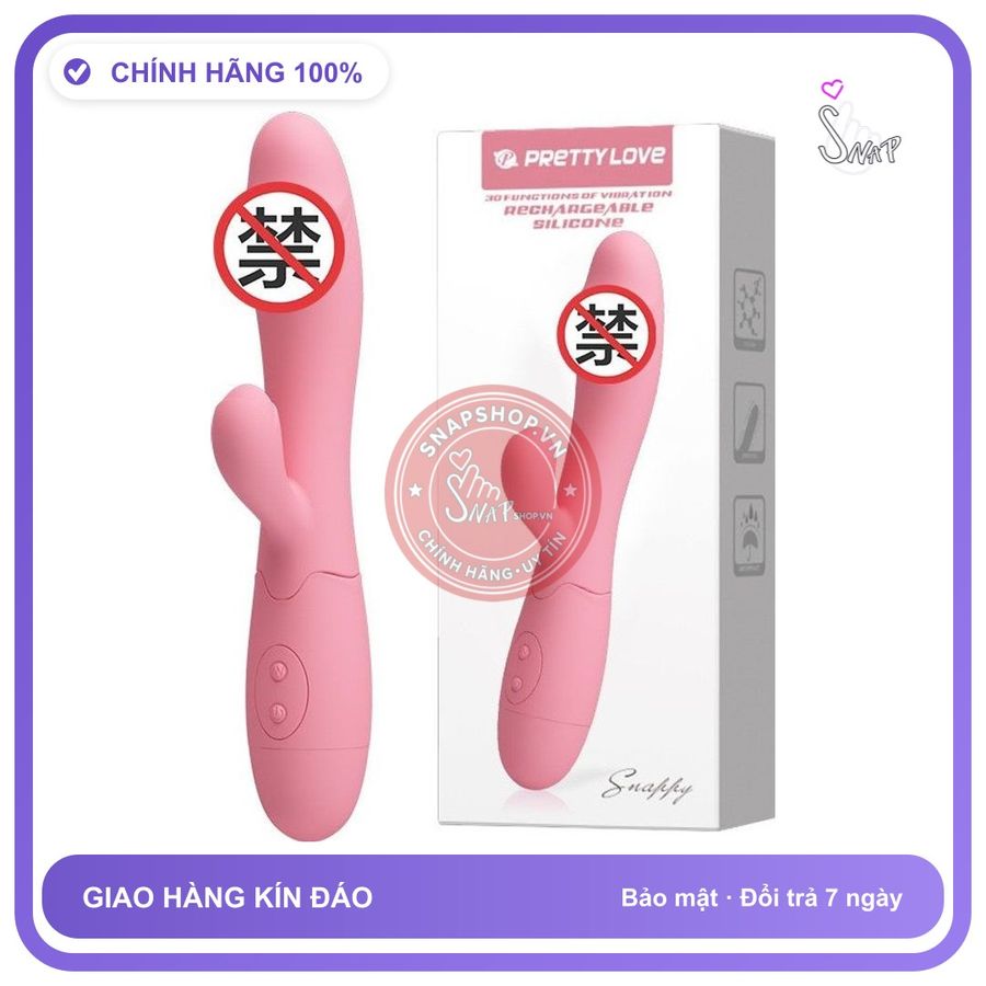 Dương Vật Kiểu Prettylove Snappy Sạc chính hãng - 30 chế độ rung, sạc USB, silicone mềm - giao hàng che tên kín đáo