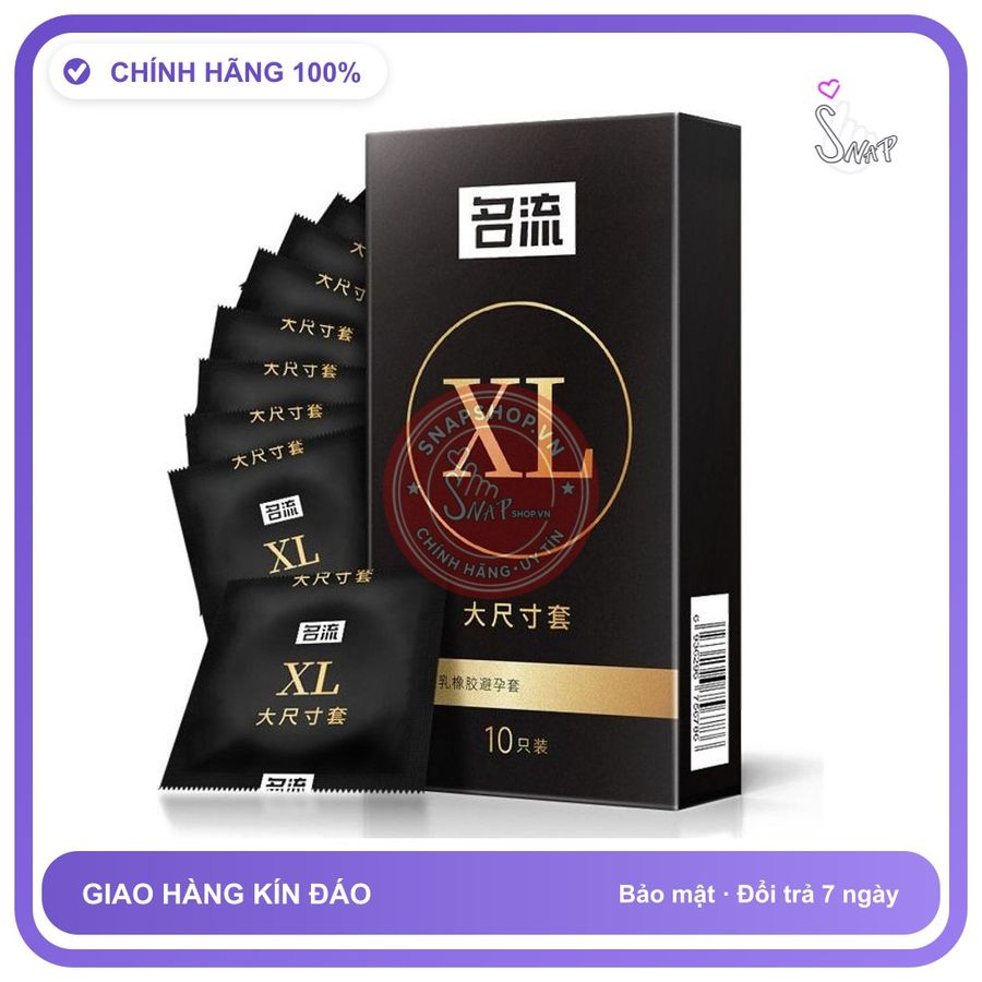 Bao Cao Su Size Lớn Xl Hộp 10 Cái chính hãng - ôm sát cảm giác thật, chất liệu latex an toàn, hàng nhập khẩu - giao hàng che tên kín đáo