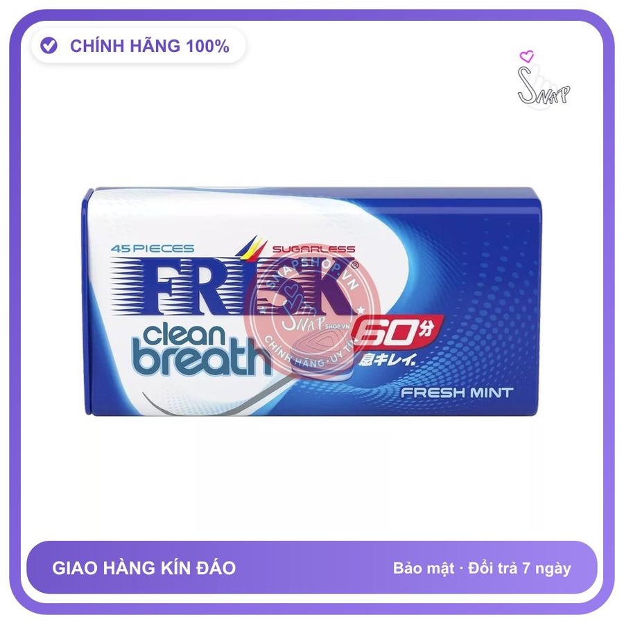 Kẹo Ngậm Bạc Hà Kracie Frisk Clean Breath Fresh chính hãng - chất liệu an toàn cho da, dễ vệ sinh, êm ái khi dùng - giao hàng che tên kín đáo