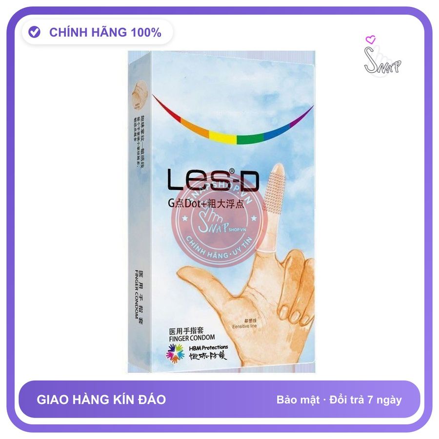 Bao Cao Su Ngón Tay Les-D Hộp 8 Cái chính hãng - có hương thơm, ôm sát cảm giác thật, chất liệu latex an toàn - giao hàng che tên kín đáo