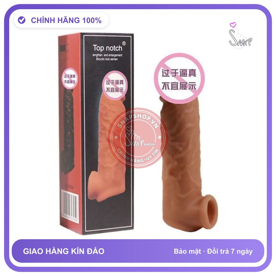 Bao Đôn Top Notch Trơn chính hãng - ôm sát cảm giác thật, chất liệu latex an toàn, hàng nhập khẩu - giao hàng che tên kín đáo