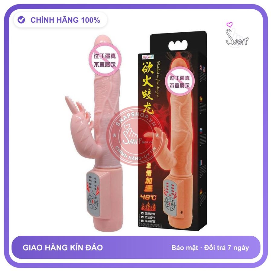 Dương Vật Nhiệt (Baile) chính hãng - 12 mức rung, sạc USB, silicone mềm - giao hàng che tên kín đáo