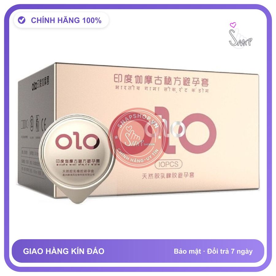 Bao Cao Su Olo Hồng Hộp 10 Cái chính hãng - siêu mỏng, có gai nổi, nhiều gel bôi trơn - giao hàng che tên kín đáo