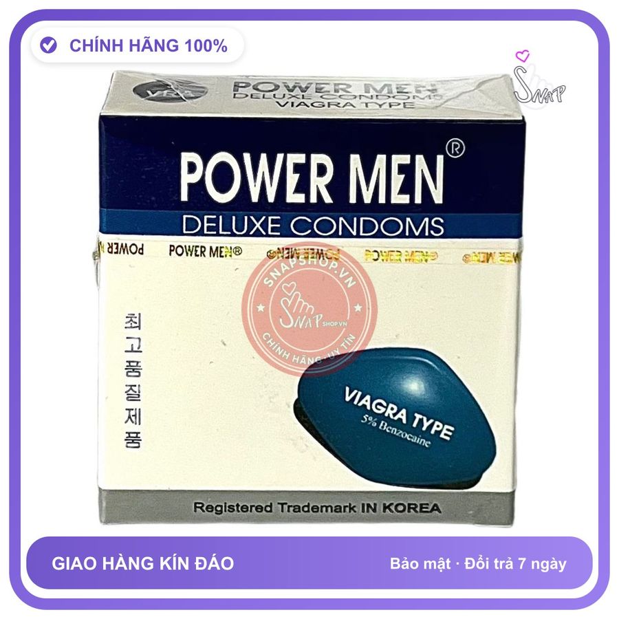 Bao Cao Su Powermen Viagra Hộp 3 Cái chính hãng - siêu mỏng 0.04mm, siêu mỏng, hộp 12 cái - giao hàng che tên kín đáo