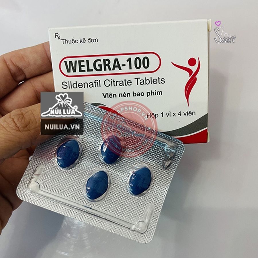 Thuốc cường dương Welgra 100mg, Hộp 4 viên chính hãng - chất liệu an toàn cho da, dễ vệ sinh, êm ái khi dùng - giao hàng che tên kín đáo