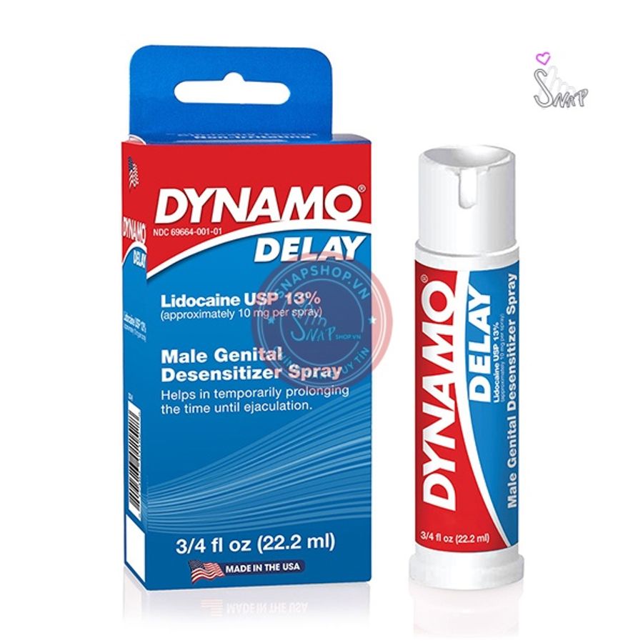 Chai xịt chống xuất tinh sớm Dynamo Delay 22.2ml chính hãng - kéo dài thời gian, thấm nhanh không nhờn rít, dùng trước khi quan hệ - giao hàng che tên kín đáo