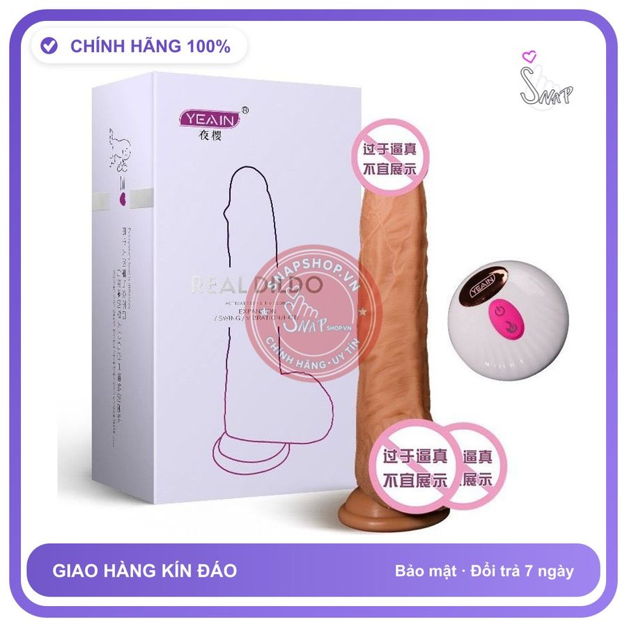 Dương Vật Đóng Yeain Thụt Điều Khiển Từ Xa Tốt chính hãng - rung nhấp chuyển động đẩy tới và lui tự động, chất liệu an toàn cho da, dễ vệ sinh - giao hàng che tên kín đáo