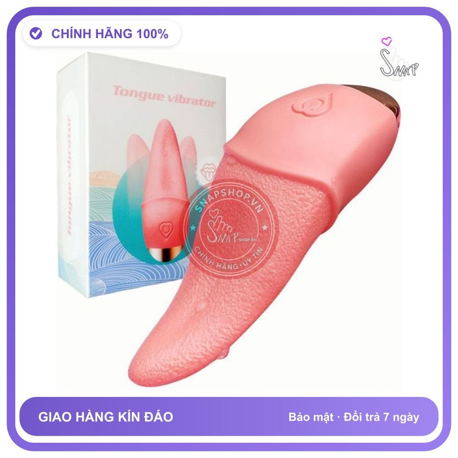 Lưỡi Liếm Tongue Vibrator chính hãng - 10 chế độ rung, sạc USB, rung êm không tiếng động - giao hàng che tên kín đáo