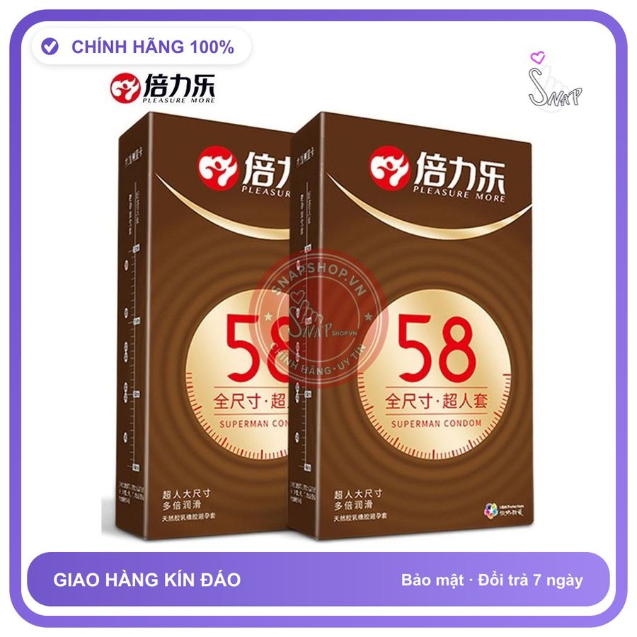 Bao Cao Su Size Lớn 58±2 Mm Hộp 10 Cái chính hãng - ôm sát cảm giác thật, chất liệu latex an toàn, hàng nhập khẩu - giao hàng che tên kín đáo