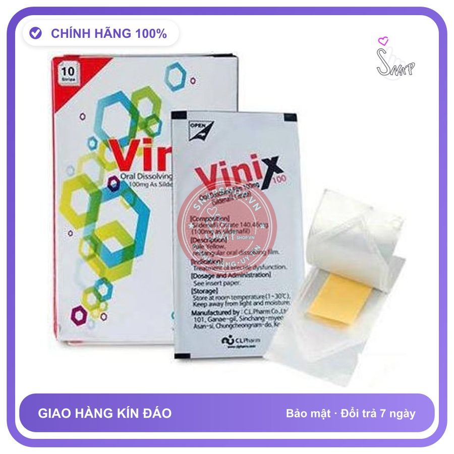 Tem Ngậm Hàn Quốc Vinix 100 Hộp 10 Tem chính hãng - chất liệu an toàn cho da, dễ vệ sinh, êm ái khi dùng - giao hàng che tên kín đáo