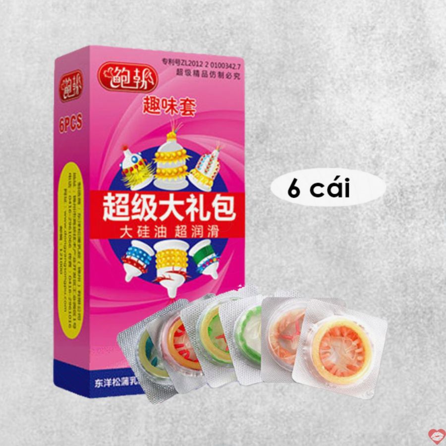 Bao cao su Runbo gân gai lớn hộp 6 cái bảo vệ an toàn [Mã CK-SP916344-03]