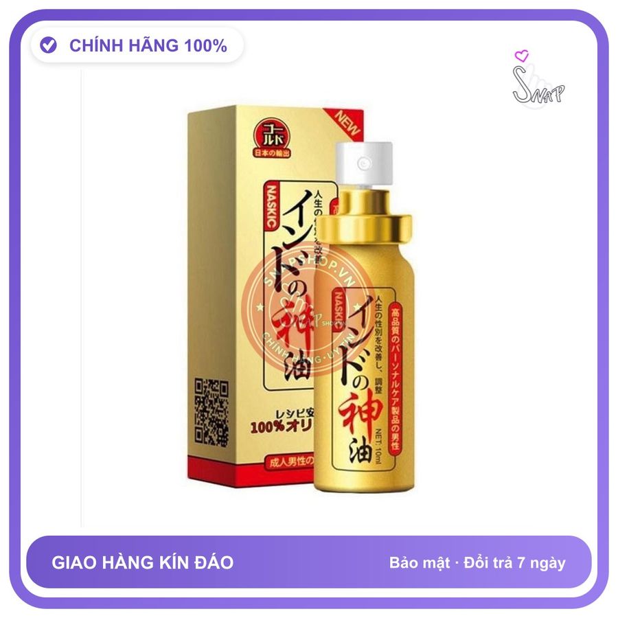 Xịt Kéo Dài Naskic Nhật 10ml chính hãng - kéo dài thời gian, thấm nhanh không nhờn rít, dùng trước khi quan hệ - giao hàng che tên kín đáo