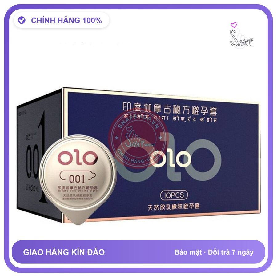 Bao Cao Su Olo Xanh Hộp 10 Cái chính hãng - siêu mỏng, có gai nổi, nhiều gel bôi trơn - giao hàng che tên kín đáo