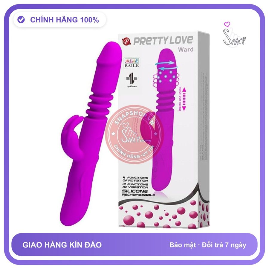 Dương Vật Prettylove Ward Rung Xoay Thụt chính hãng - sạc USB, rung nhấp chuyển động đẩy tới và lui tự động, chống nước - giao hàng che tên kín đáo