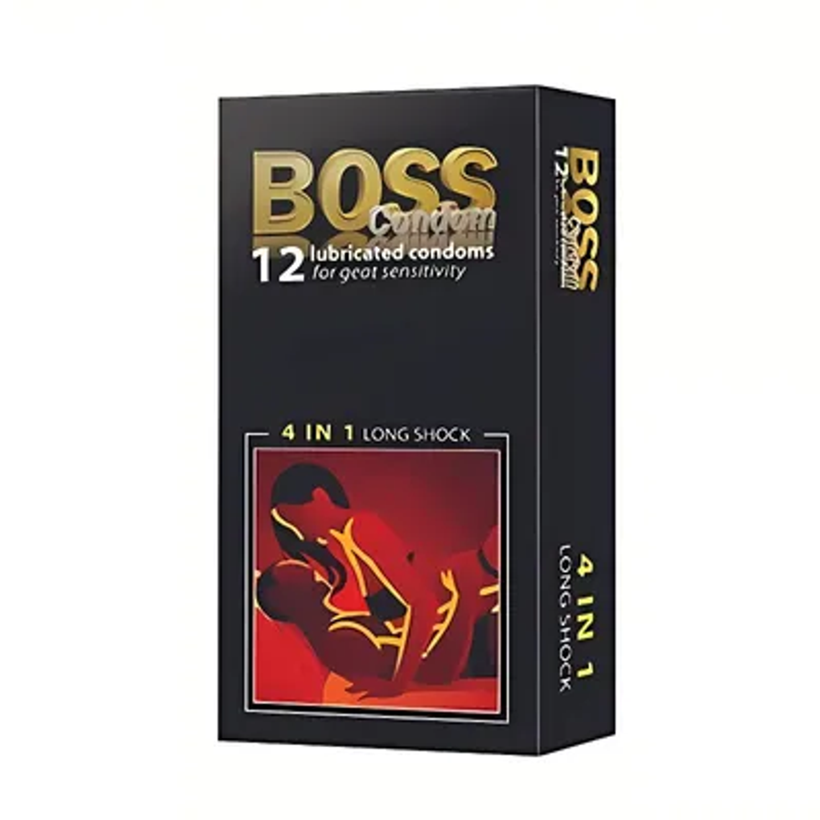 Bao cao su siêu mỏng Boss Condom 4 in 1 Long Shock [Mã CK-SP919853-07]