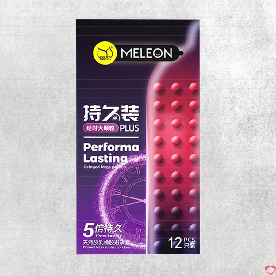 Bao cao su Meleon Performa 5 Times Hạt nổi lớn Kéo dài 5x Hộp 12 349183 [Mã CK-SP920297-07]