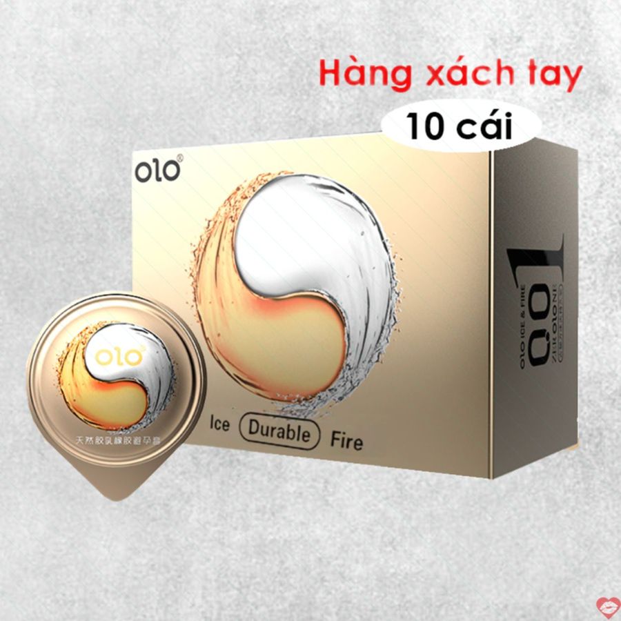 Bao cao su siêu mỏng OLO 0.01 Lửa Băng kéo dài cực đỉnh hộp 10 [Mã CK-SP921177-01]