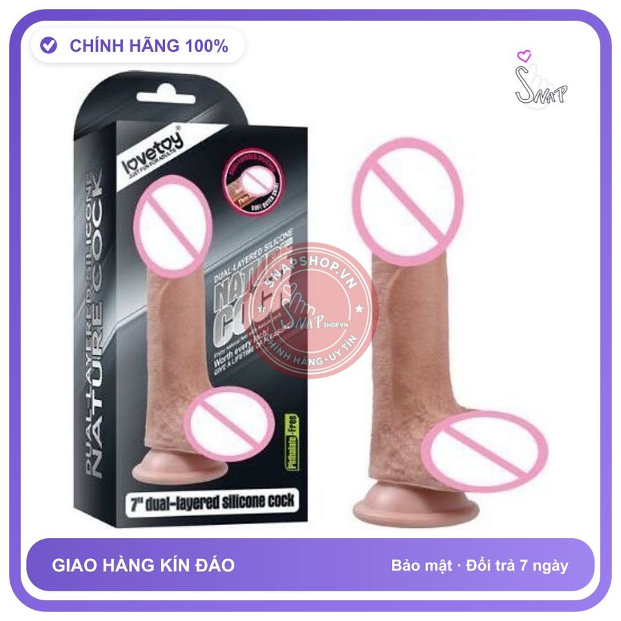 Dương Vật Đóng Lovetoy Nature Cock không Rung 7 In chính hãng - đế hít tường, rung êm không tiếng động, silicone mềm mại - giao hàng che tên kín đáo