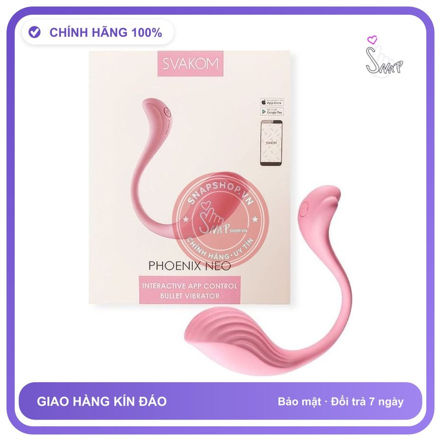 Trứng Rung Svakom Phoenix Neo Điều Khiển Qua Đt chính hãng - chất liệu an toàn cho da, dễ vệ sinh, êm ái khi dùng - giao hàng che tên kín đáo