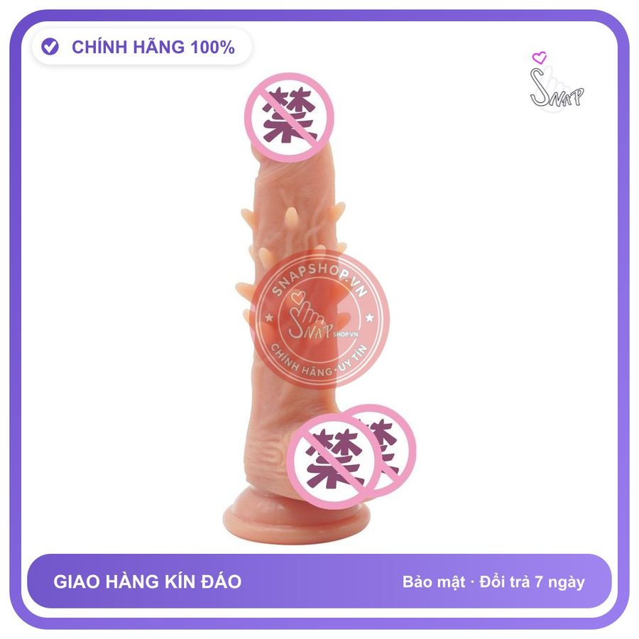 Dương Vật Đóng Gai không Rung Size Nhỏ chính hãng - chất liệu an toàn cho da, dễ vệ sinh, êm ái khi dùng - giao hàng che tên kín đáo