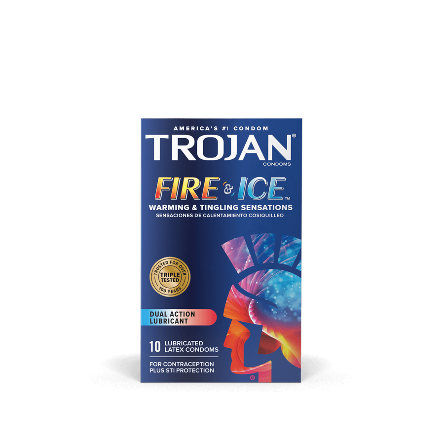 Bao Cao Su Trojan Nóng Ấm Và Mát Lạnh™ Fire & Ice™ Condoms [Mã CK-SP933797-03]